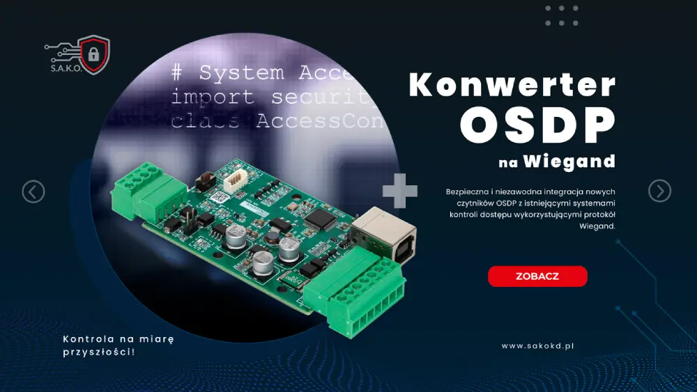 Konwerter OSDP na Wiegand - urządzenie SAKO